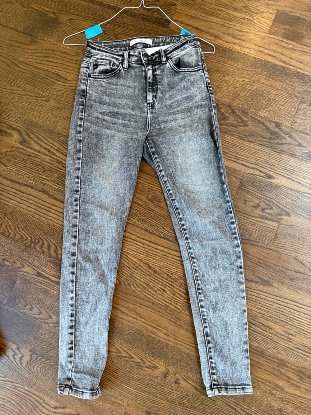 Women's High-Rise Skinny Jeans in Acid Wash Gray